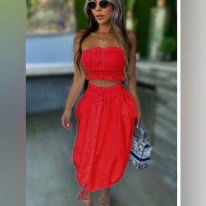 Elegant Red Women's Skirt
